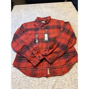 Alpine Design Womens Red Plaid Flannel Button Up‎ Shirt XS NWT midweight hiking